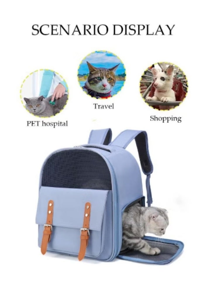 DUNISO DUNISO New Pet Carrier Backpack | Fresh Blue + Breathable Mesh Compartment, An Ideal Companion for Pet - Carrying Outings  - Image 2