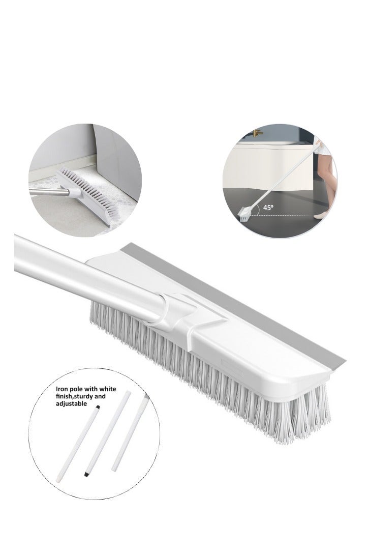 أوتدور.ماركت فرشاة تنظيف الأرضيات بمقبض طويل 110 سم – 2 في 1 فرشاة شعيرات صلبة وممسحة للأرضيات والبلاط والحمام والمطبخ والمرايا والتنظيف الخارجي - Image 1
