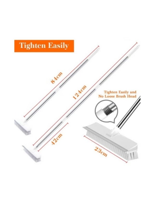 أوتدور.ماركت فرشاة تنظيف الأرضيات بمقبض طويل 110 سم – 2 في 1 فرشاة شعيرات صلبة وممسحة للأرضيات والبلاط والحمام والمطبخ والمرايا والتنظيف الخارجي - Image 5