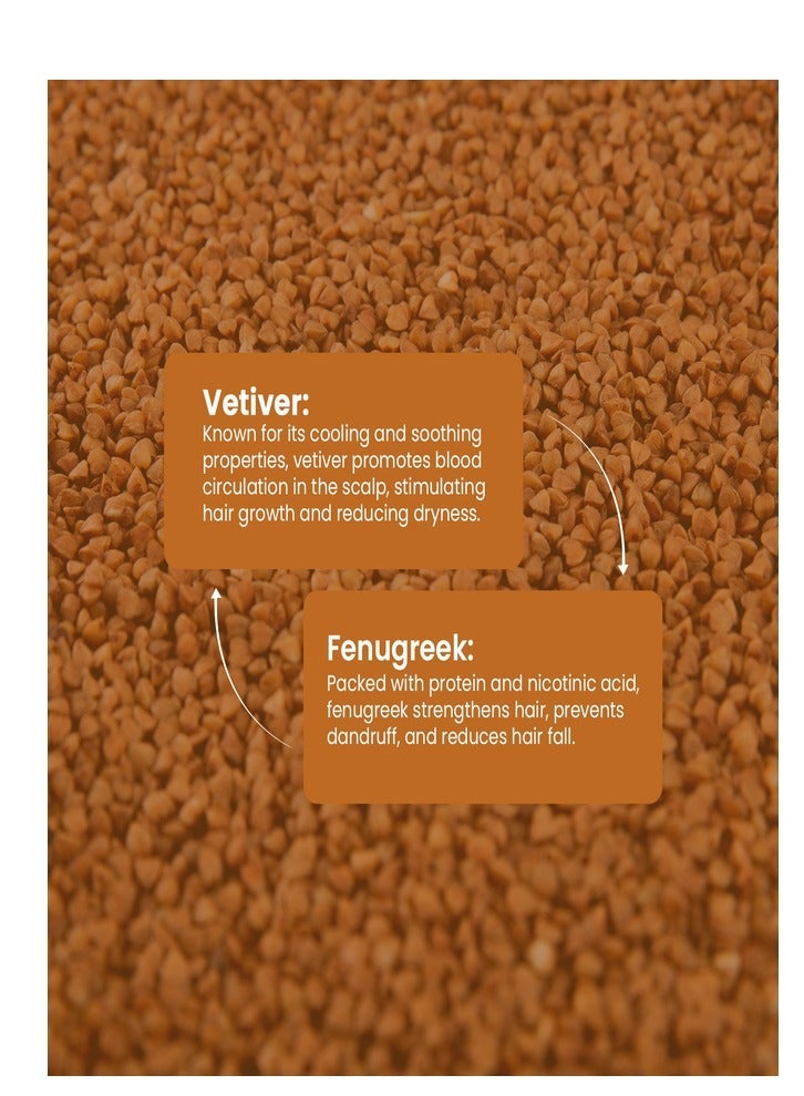 ruwaa Vetiver and Fenugreek Hairfall control Hair Oil 165ml - Image 5