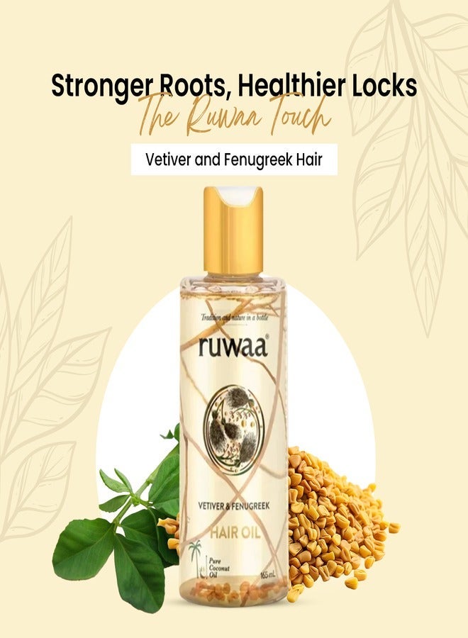 ruwaa Vetiver and Fenugreek Hairfall control Hair Oil 165ml - Image 1