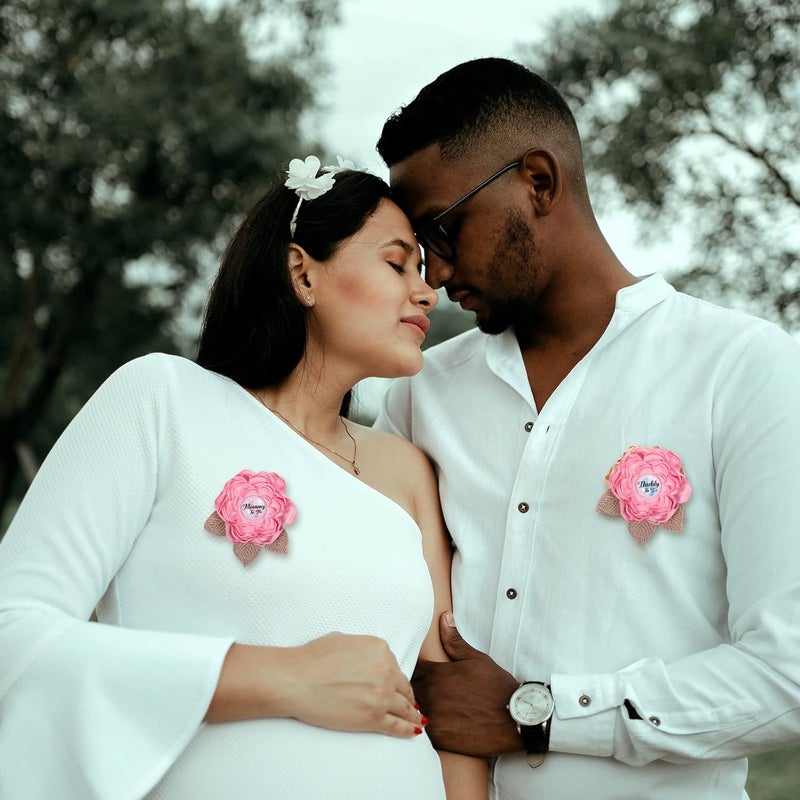 SAVITA Mommy to Be Sash Floral Boho Mom to Be Sash for Baby Shower with Mom to Be Corsage Pin Set Pink Mom to Be Sash and Pin Pregnancy Sash Boho Baby Shower Decorations for Girl and Boy - Image 2