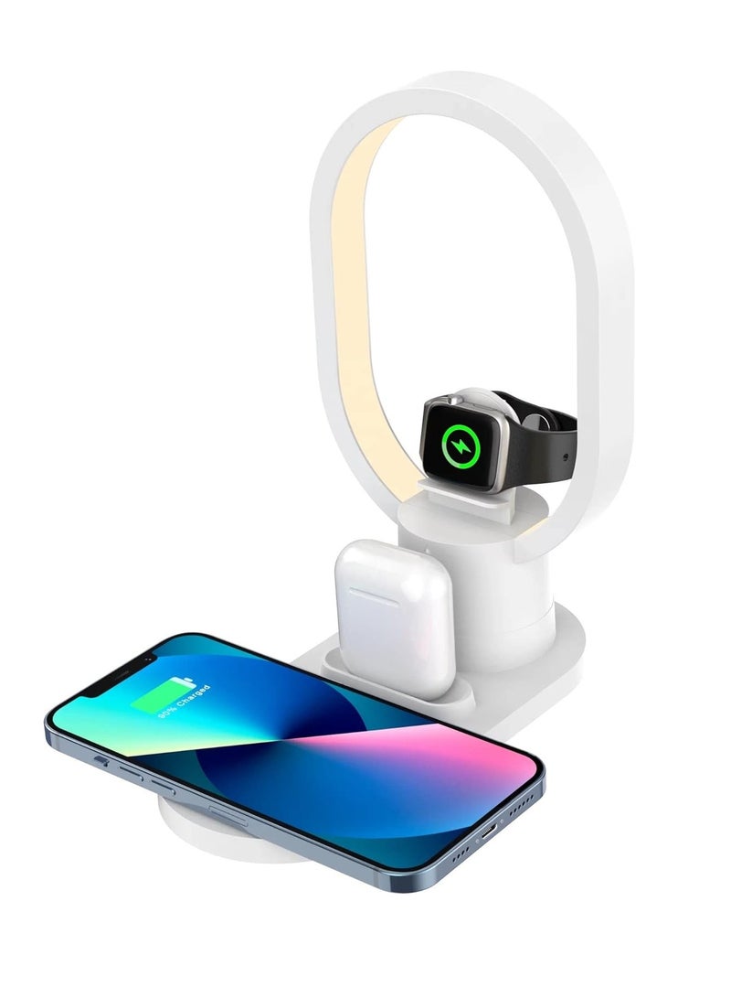 4 in 1 Fast Wireless Charger With LED Light AY-41 White