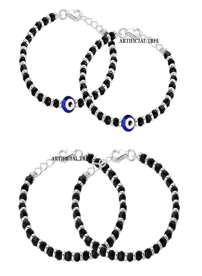 ARTIFICIAL TREE 1 Pair Evil Eye Nazariya Bracelet | 1 Pair Nazariya Adjustable Bracelet | Nazar Battu | New Born Baby to 6 Year Kids | 4 Piece (AT BABY BRCT 0012) - Image 1