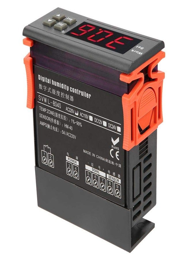 Wal front Humidity Controller SVWL-8040 220V LED Digital Air Humidity Control Meter with Temperature Sensor Probe 1%-99% RH - Image 4