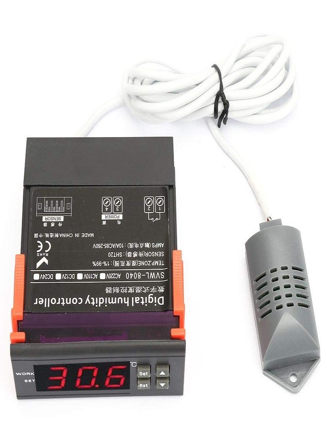 Wal front Humidity Controller SVWL-8040 220V LED Digital Air Humidity Control Meter with Temperature Sensor Probe 1%-99% RH - Image 3