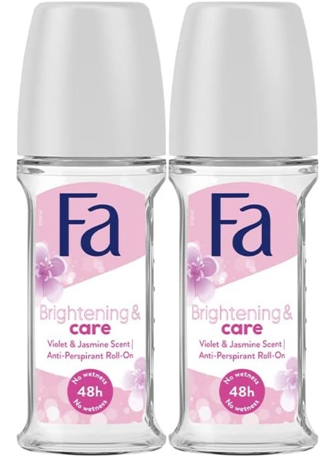 Fa Roll On Brightening & Care 50ml, Pack of 2