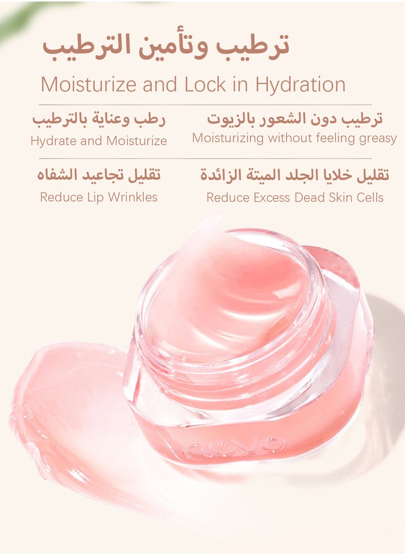 Novo - Day and Night Lip Mask, Moisturizing Hydrating Ultra-Nourishing Exfoliating Lip Care, Infused with Castor Seed Oil, Reduces Fine Lines, Restore and Plump Cracked Dry Chapped Lips 5.4G - Image 1