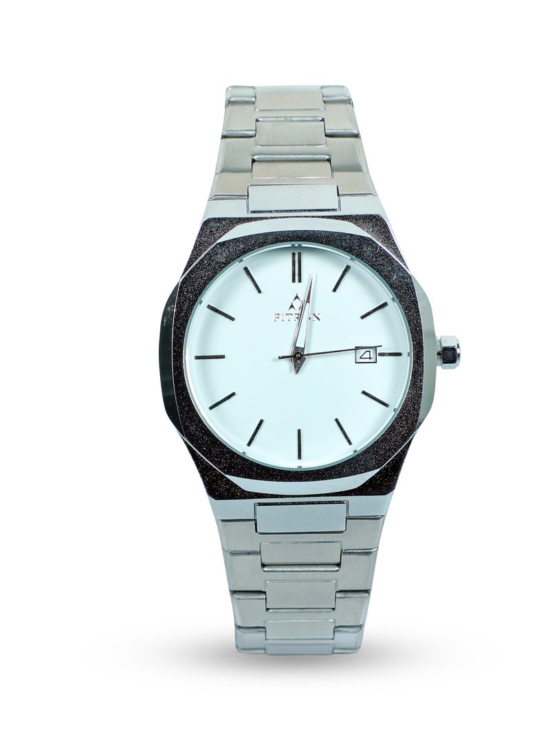 Fitron Men’s Wrist Watch with White Dial and Date  - Image 1