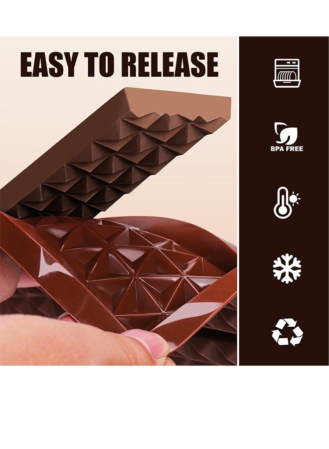 6 Cavities Chocolate Bar Mold Deep with Bags Scraper, Thick Chocolate Bar Mold for Stuffed Bar, Silicone Chocolate Mold for Filling Knafeh Pistachio Chocolate Bar - Image 5
