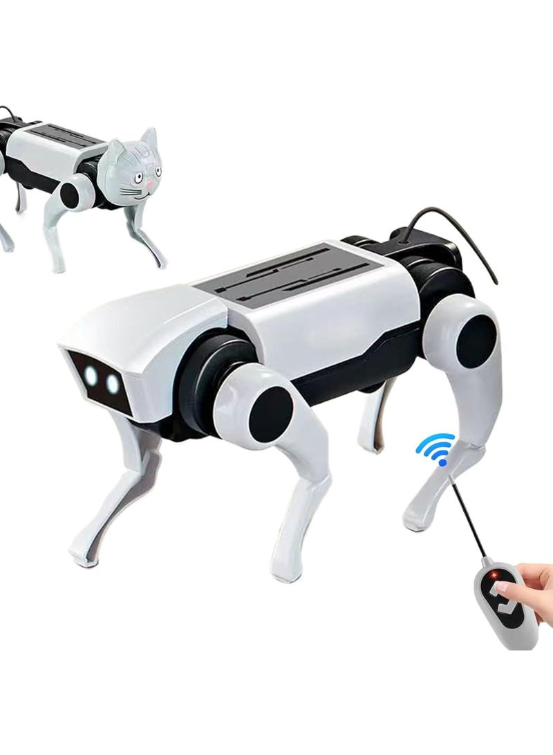 Electronic Toys Robot Dog,Children's Remote Control Mechanical Dog and Cat DIY Assembly Kit Walking Mechanical Dog Pet Toy - Image 1