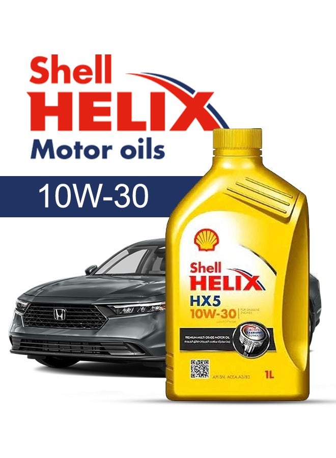 Shell Engine Oil – For HONDA Accord V6 3.5 2016 - 2012, 5 Liter,  10w30 Shell - With Engine Oil Filter - 2012 2013 2014 2015 2016