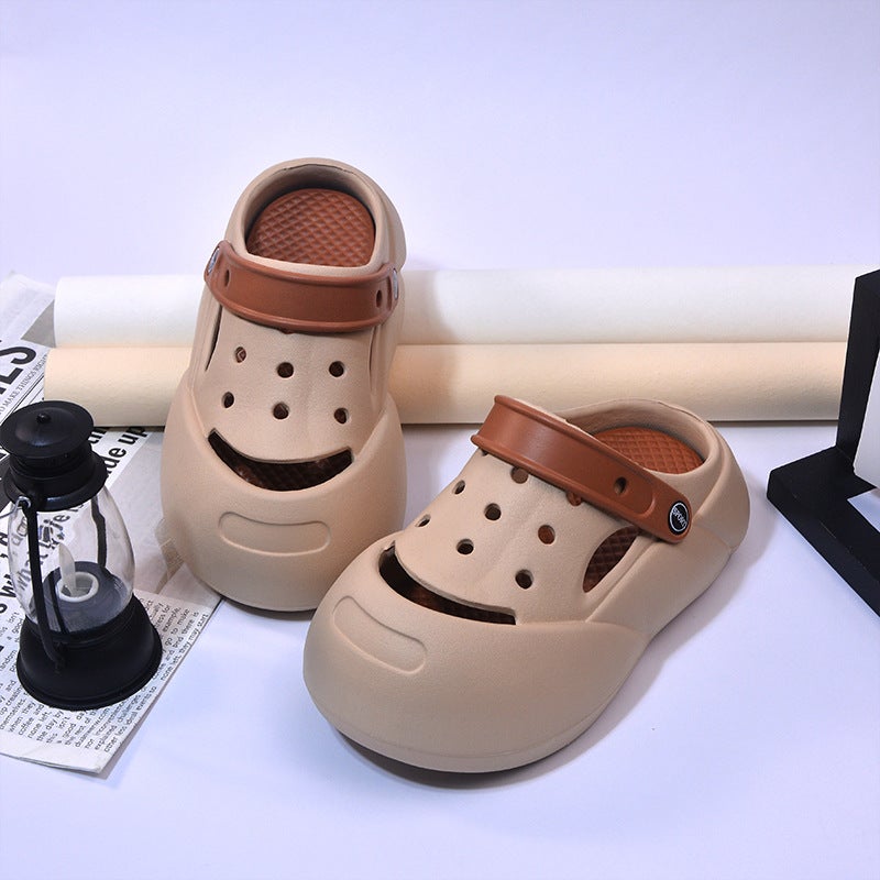 Children'S Hole Shoes Men'S Non-Slip Soft Sole Children'S Slippers Outwear Toe Thick Sole Beach Sandals For Girls - Image 1