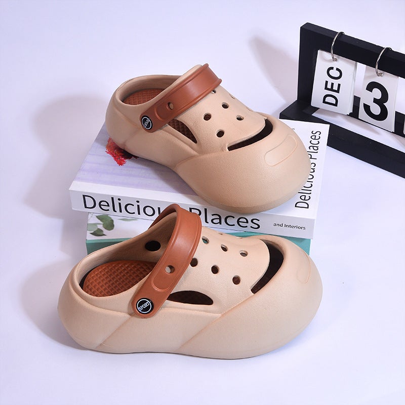 Children'S Hole Shoes Men'S Non-Slip Soft Sole Children'S Slippers Outwear Toe Thick Sole Beach Sandals For Girls - Image 3