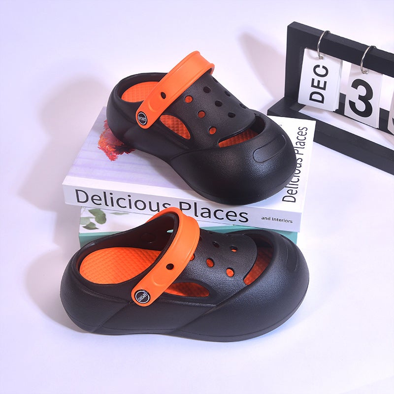 Children'S Hole Shoes Men'S Non-Slip Soft Sole Children'S Slippers Outwear Toe Thick Sole Beach Sandals For Girls - Image 2
