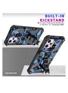 Excefore Camouflage Case for Xiaomi Redmi Note 12 Pro 5G, Military Grade Heavy Duty Armor Cases Shockproof Protection Phone Cover, with Kickstand, for Xiaomi Poco X5 Pro/Redmi Note 12 Pro 5G MC (Blue)  - Image 2