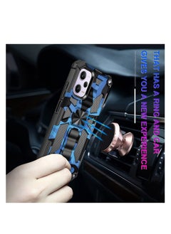 Excefore Camouflage Case for Xiaomi Redmi Note 12 Pro 5G, Military Grade Heavy Duty Armor Cases Shockproof Protection Phone Cover, with Kickstand, for Xiaomi Poco X5 Pro/Redmi Note 12 Pro 5G MC (Blue)  - Image 4