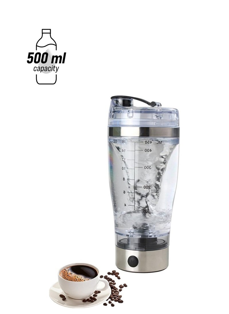 Protein Powder Shaker Bottle 500ML Mixer Shaker USB Rechargeable Electric Mixing Cup Portable Bottle Protein Shaker Protein Cup Shaker