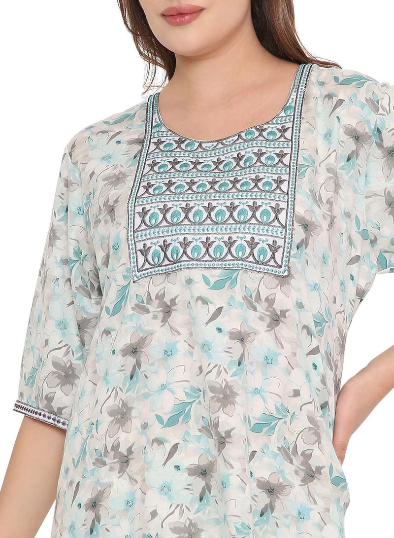 HANA & SARA BEAUTIFUL PRINTED LONG ARABIC KAFTAN FARASHA JALABIYA DRESSES  - Image 3