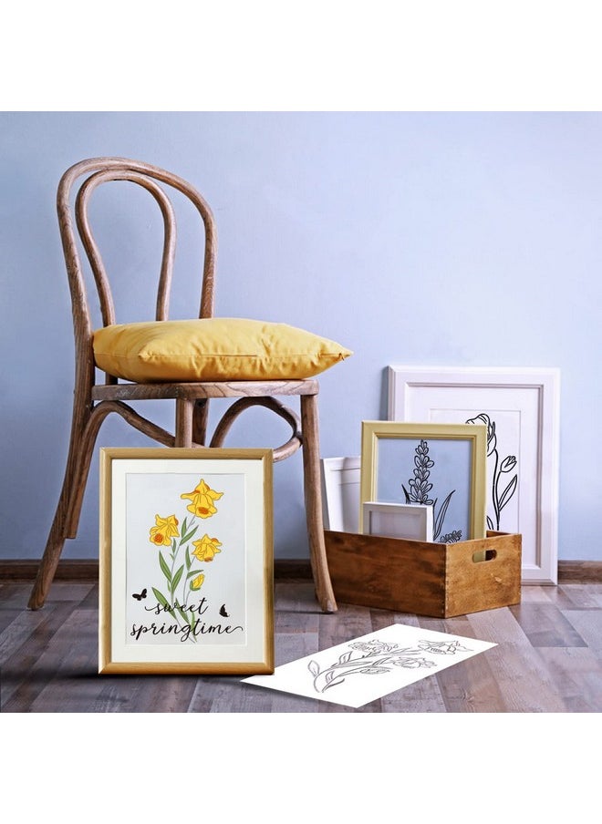G GSS Designs Gss Designs Tall Wildflower Stencils For Painting Large Flower 7X16Inch Flowers Stencil Bouquet Painting Stencils For Wood Wall Canvas  - Image 3