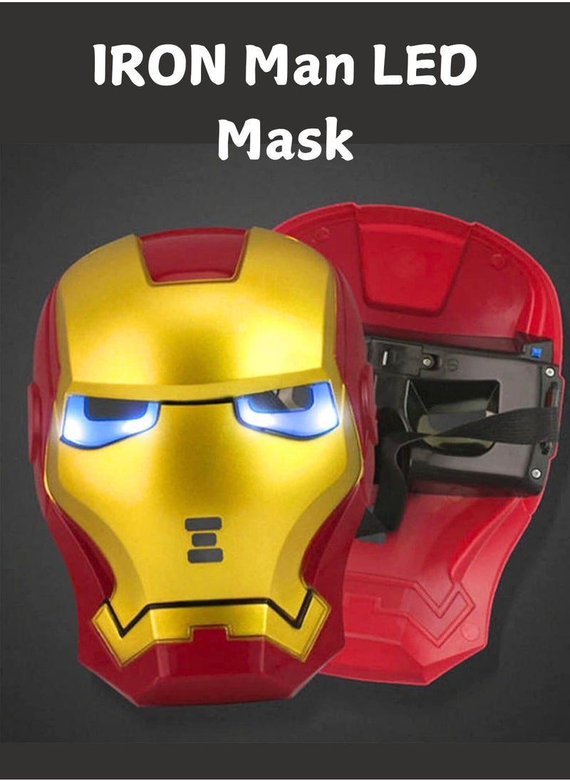 مارفل قناع Marvel Avengers قناع Iron Man المتوهج قناع عين خفيف زي البطل الخارق Iron Man Party Cosplay لحفلات الهالوين  - Image 1