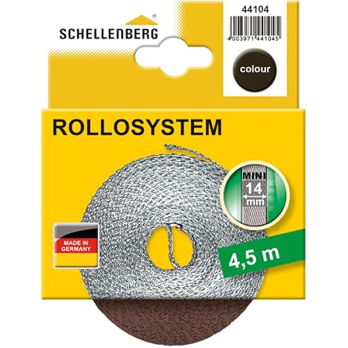 Schellenberg 44104 Retractable Belt Width: 14 Mm Mini System, Brown, 4.5 M - Image 1