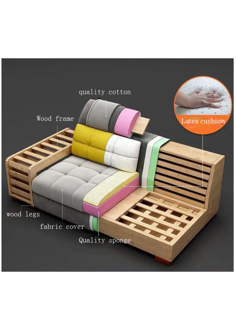 Comfynest U Shaped Corner Sofa Wood Frame High Density Cushions  - Image 2
