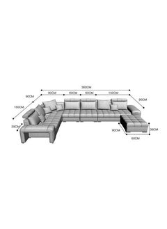 Comfynest U Shaped Corner Sofa Wood Frame High Density Cushions  - Image 3
