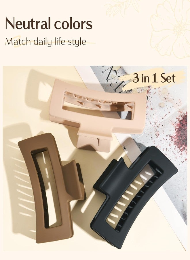 يانيبست مجموعة مشابك شعر ياني بيست، 3 قطع، للنساء، مشابك كبيرة بطول 5.1 بوصة، مناسبة للشعر الكثيف والمجعد، مشابك كبيرة غير لامعة، مشابك فك قوية التثبيت. - Image 5