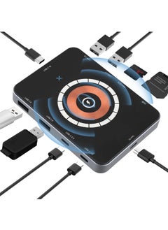 Royee 8 in 1 Laptop USB C HUB Docking Station Magnetic Wireless Charger micro SD Card Reader  - Image 1