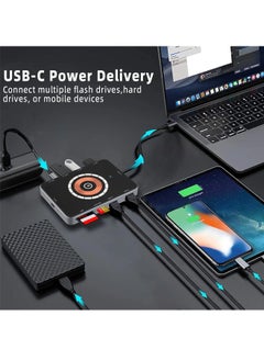 Royee 8 in 1 Laptop USB C HUB Docking Station Magnetic Wireless Charger micro SD Card Reader  - Image 2