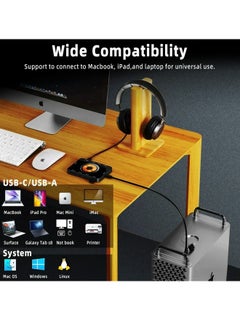 Royee 8 in 1 Laptop USB C HUB Docking Station Magnetic Wireless Charger micro SD Card Reader  - Image 5