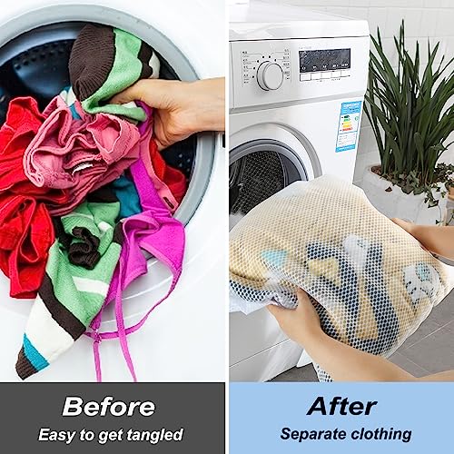 Vivifying Extra Large Mesh Laundry Bag, 2 Pack XXL Oversize Honeycomb Mesh Wash Bags for Washing Machine, Coats, Stuffed Toys, Blanket, Bedding, Sweater, Delicates Clothes (27 x 35 Inches) - Image 5