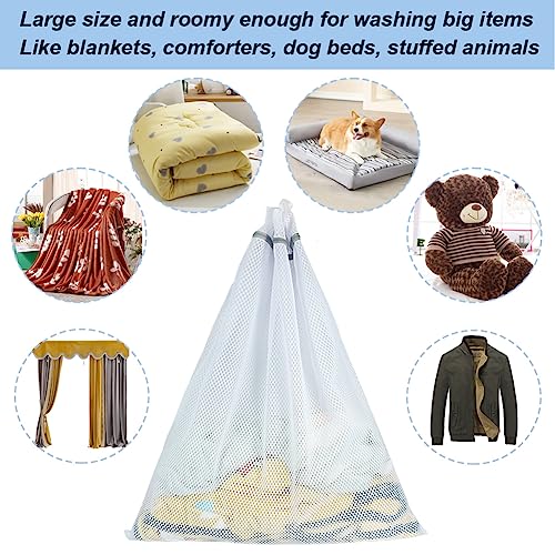 Vivifying Extra Large Mesh Laundry Bag, 2 Pack XXL Oversize Honeycomb Mesh Wash Bags for Washing Machine, Coats, Stuffed Toys, Blanket, Bedding, Sweater, Delicates Clothes (27 x 35 Inches) - Image 4