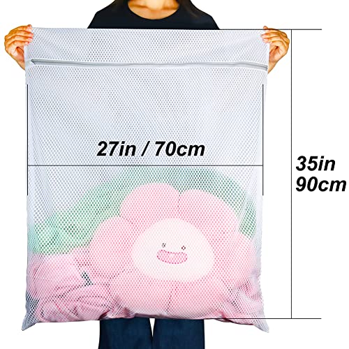 Vivifying Extra Large Mesh Laundry Bag, 2 Pack XXL Oversize Honeycomb Mesh Wash Bags for Washing Machine, Coats, Stuffed Toys, Blanket, Bedding, Sweater, Delicates Clothes (27 x 35 Inches) - Image 2