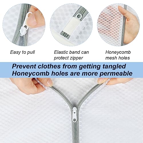 Vivifying Extra Large Mesh Laundry Bag, 2 Pack XXL Oversize Honeycomb Mesh Wash Bags for Washing Machine, Coats, Stuffed Toys, Blanket, Bedding, Sweater, Delicates Clothes (27 x 35 Inches) - Image 3