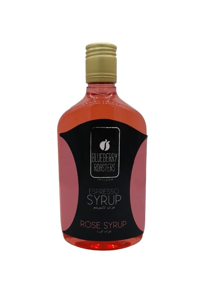 Blueberry Roasters Rose Syrup 500 ml - Double Concentrated Espresso Syrup for Beverages and Desserts