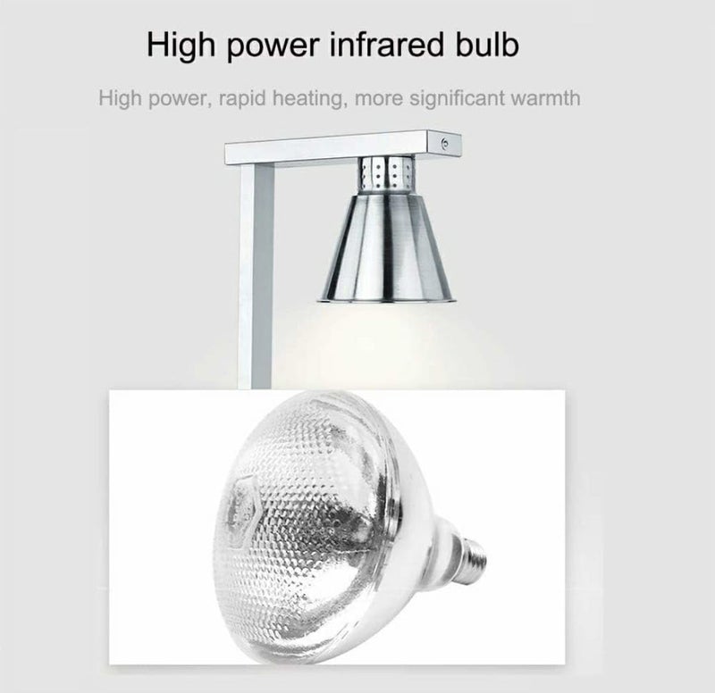 Shoppers Hub PNQ 615W Electric SS Double Headed Food Lamp Warmer with Top and Bottom Heating for Ideal Heavy Duty Use in Commercial Culinary Places Colour Gold  - Image 5