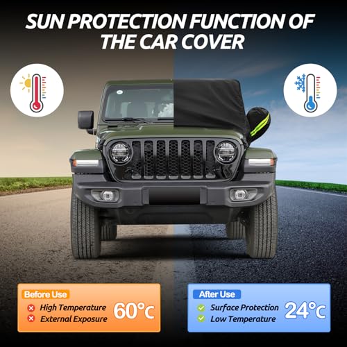 Migaven Car Cab Cover for Jeep Gladiator 2020-2025, Migaven Waterproof Cover with Driver Door Zipper Windproof Straps All Weather Snow Rain UV Protection - Image 5