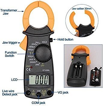 MOHAK MOHAK Digital Lcd Automatic Acdc Electronic Tester Portable Handheld Clamp Volt Meter Multimeter 600v Current Resistance Voltage Digital Multimeter DT3266L  - Image 2