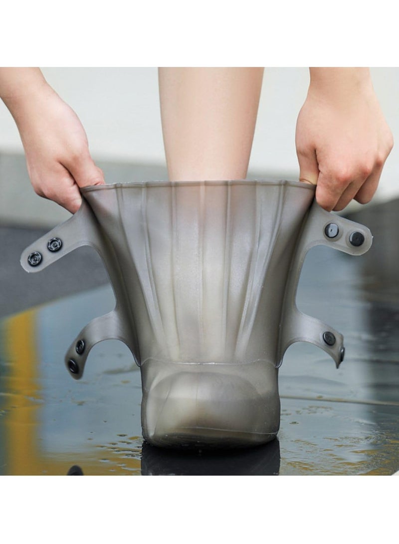 Rain shoe covers, waterproof shoe covers, rain cover, shoes, rain, snow, anti-mud, protect shoes, rain boots, foldable, compact, suitable for rainy season, work and school, shoe covers, waterproof, transparent, thick, wear-resistant, easy to care, easy to carry, unisex (brown) - Image 5