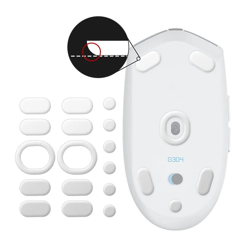 Hotline Games 3.0 Plus Mouse Feet Skates for Logitech G304 G305 Gaming Mouse, Rounded Curved Edges, 0.7mm, Feet Replacement - Image 1