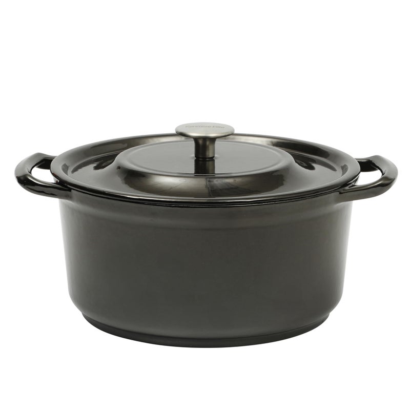 Kenmore Oak Park 5-Quart Cast Iron Dutch Oven Casserole With Lid With Metallic Enamel - Gunmetal Grey - Image 1