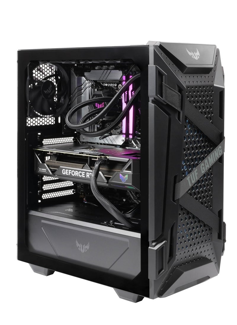 NANOTECH - Team Arsenic Gaming PC- Intel Core i7-14700KF Processor, 20 Cores & 28 Threads, DDR5 32GB (2*16) Ram, 1TB NVMe M.2 PCIe SSD, Nvidia RTX 4060 Dual OC Edition 8GB GDDR6 Graphics Card, 2 Fan AIO Liquid Cooler, 650W 80 Plus Standard Power Supply, Windows 11 Pro | Wi-Fi - Image 1