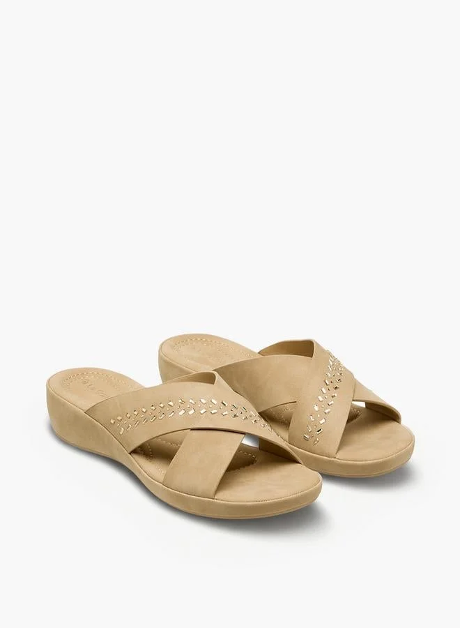 لو كونفورت Women Embellished Cross Strap Sandals