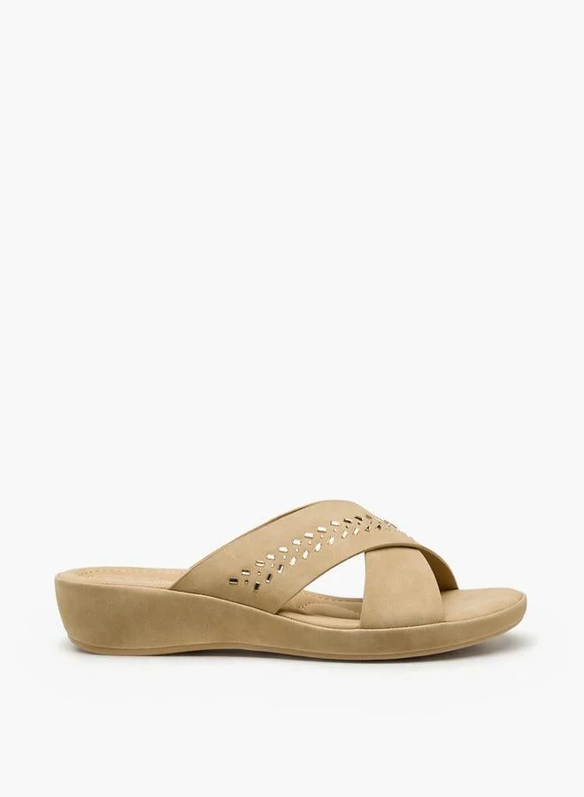 لو كونفورت Women Embellished Cross Strap Sandals