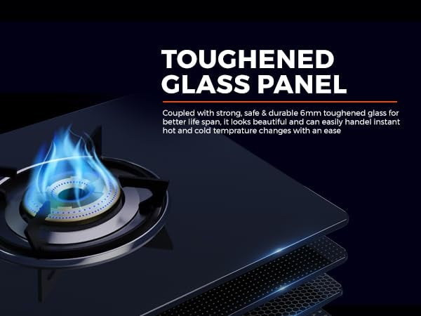 Surya Flame LPG Gas Stove Single Burner Glass Top with Brass Burner, Premium Toughened Glass & Powder Coated Body for Modular Kitchen, ISI Certified & 2 Years Warranty with Doorstep Service - Image 4