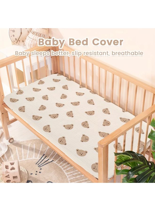 Rainbow Style Breathable Full Coverage Baby Crib Mattress Protector Machine Washable Polyester - Image 1