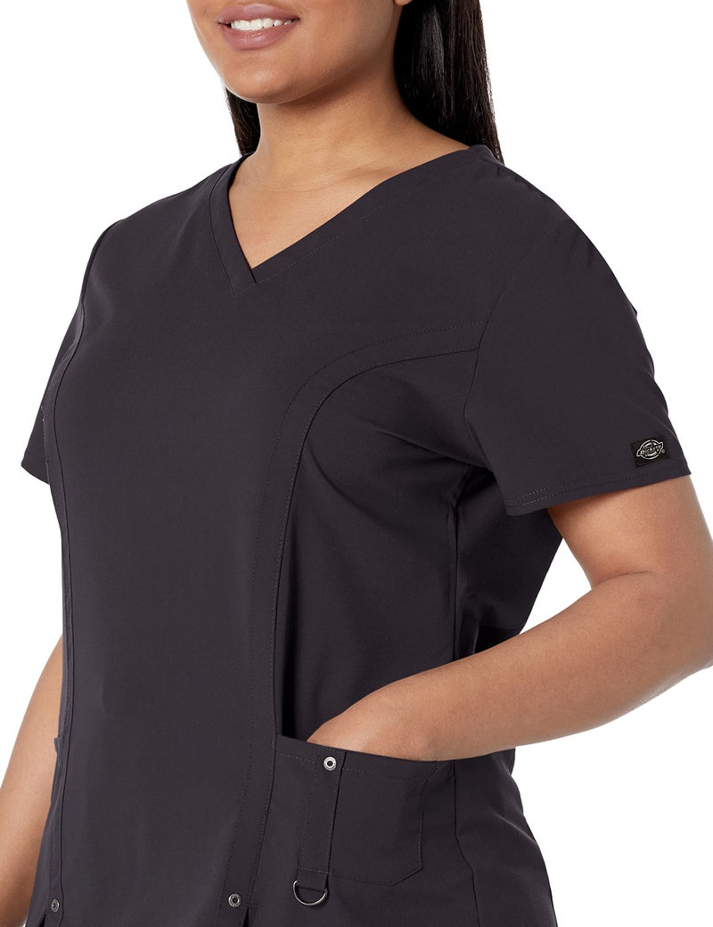 Dickies Women's V-Neck Top, Pewter, Small - Image 3
