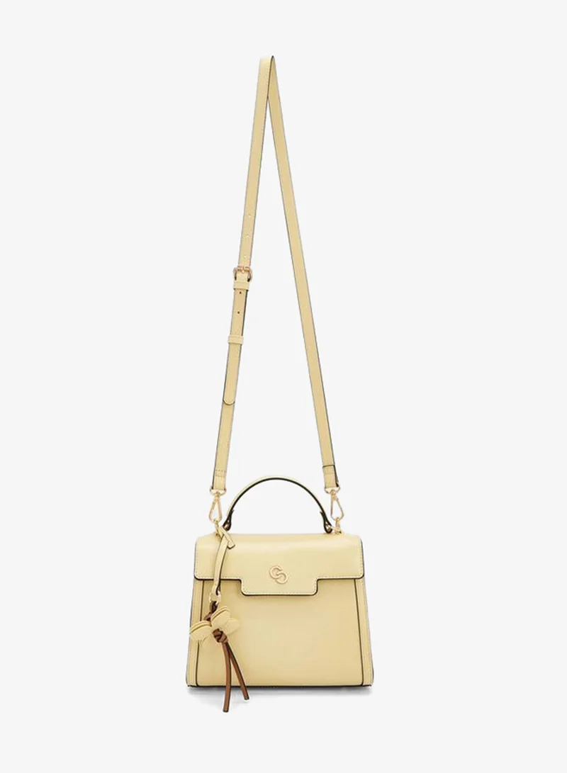 Celeste Solid Satchel Bag With Detachable Strap